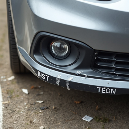 damaged car bumper