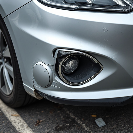 damaged car bumper