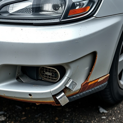 damaged car bumper