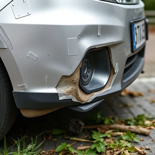 damaged car bumper