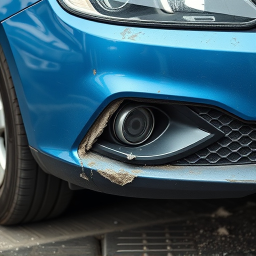 damaged car bumper