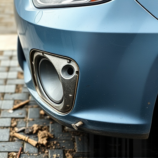 damaged car bumper