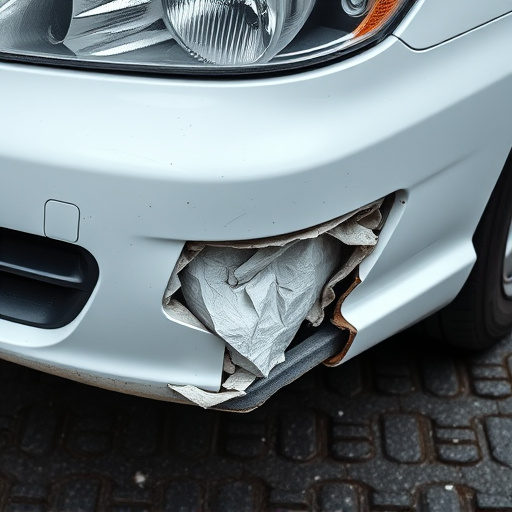 damaged car bumper