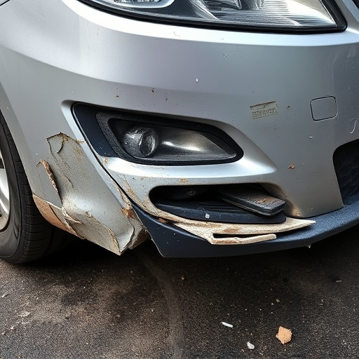 damaged car bumper