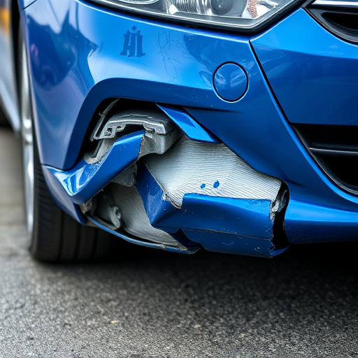 damaged car bumper