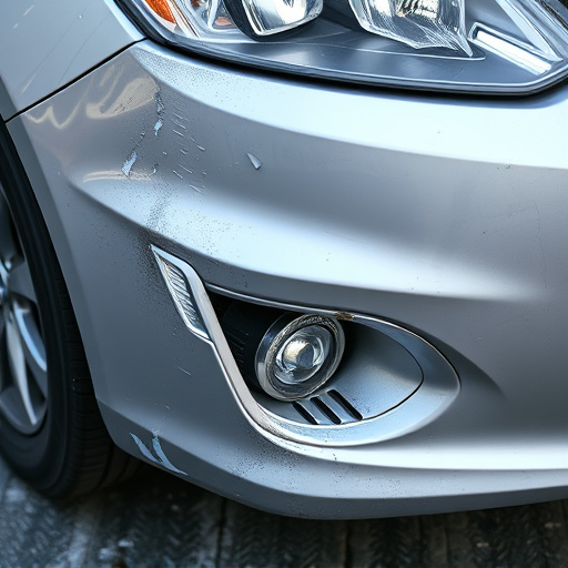 damaged car bumper