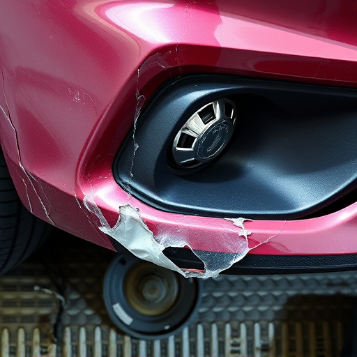 damaged car bumper