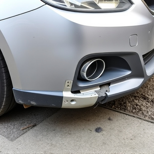 damaged car bumper