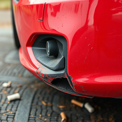 damaged car bumper