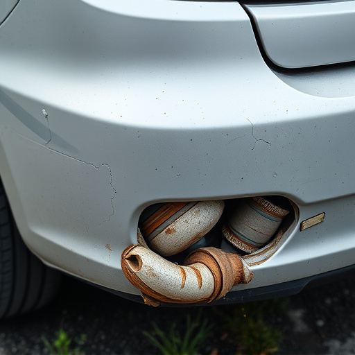 damaged car bumper