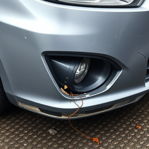 damaged car bumper