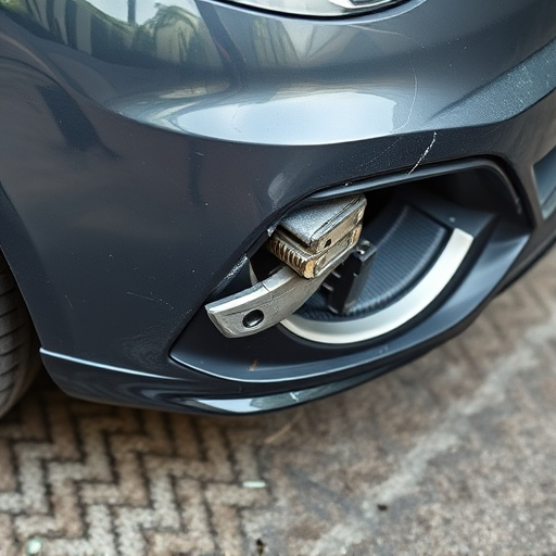damaged car bumper