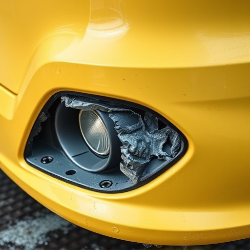 damaged car bumper
