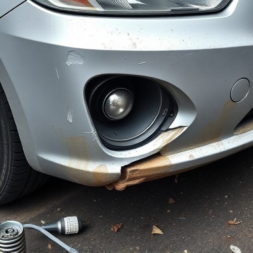 damaged car bumper