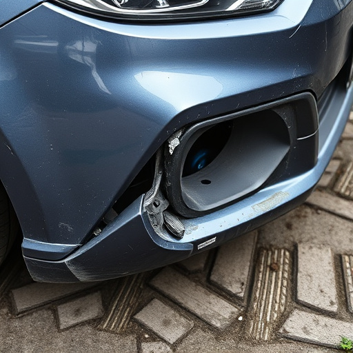 damaged car bumper