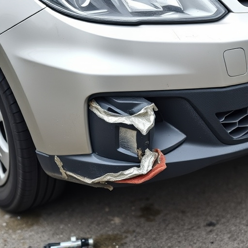 damaged car bumper