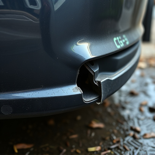 damaged car bumper