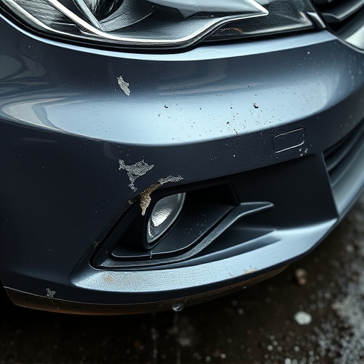 damaged car bumper