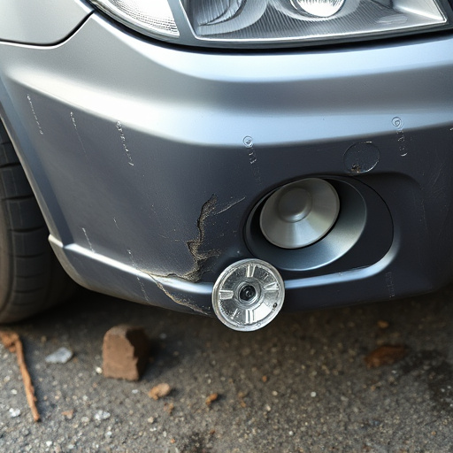 damaged car bumper