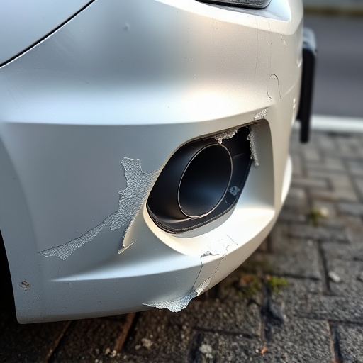 damaged car bumper