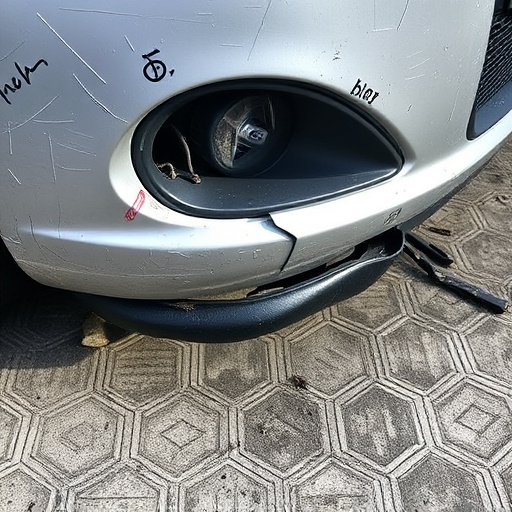 damaged car bumper