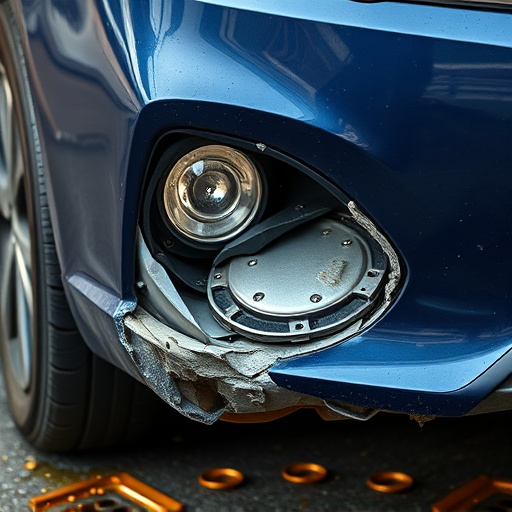 damaged car bumper