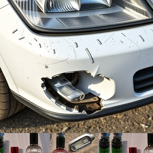 damaged car bumper
