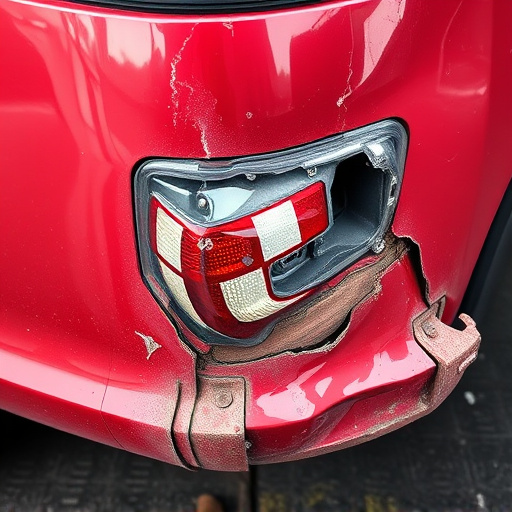 damaged car bumper