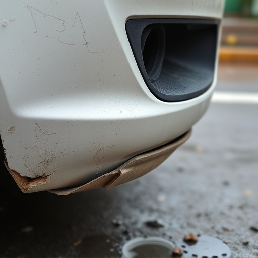 damaged car bumper