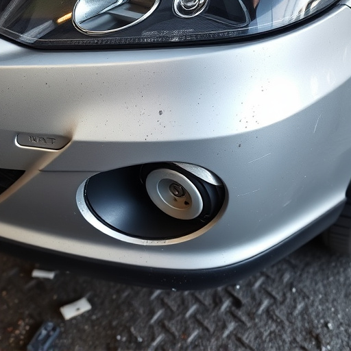 damaged car bumper