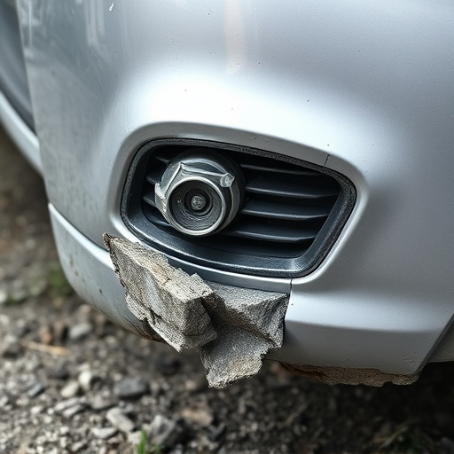 damaged car bumper