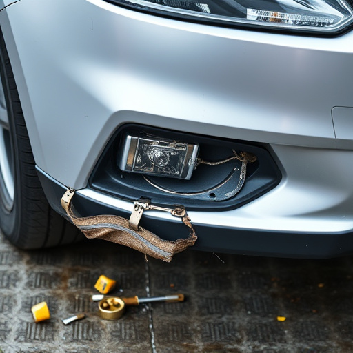 damaged car bumper