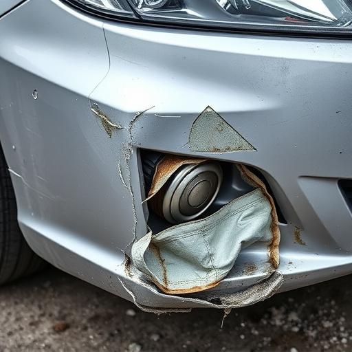 damaged car bumper