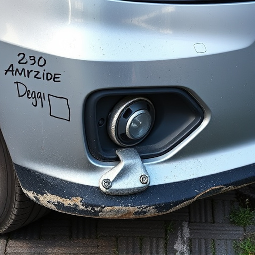 damaged car bumper