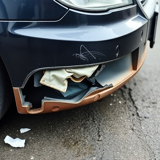 damaged car bumper