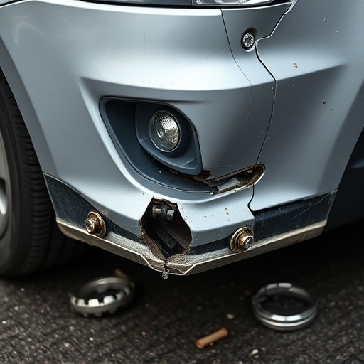 damaged car bumper