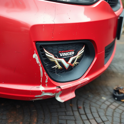 damaged car bumper