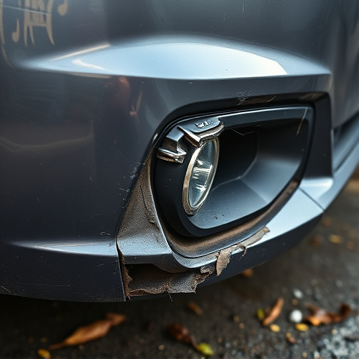 damaged car bumper