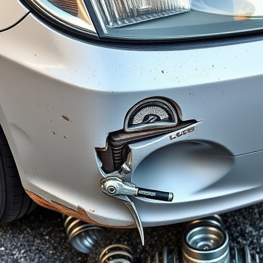 damaged car bumper