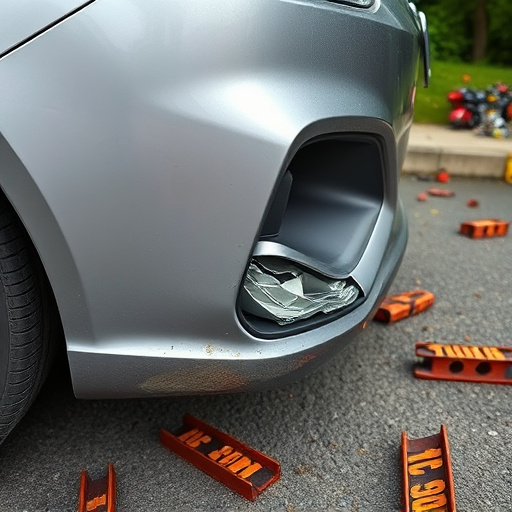 damaged car bumper