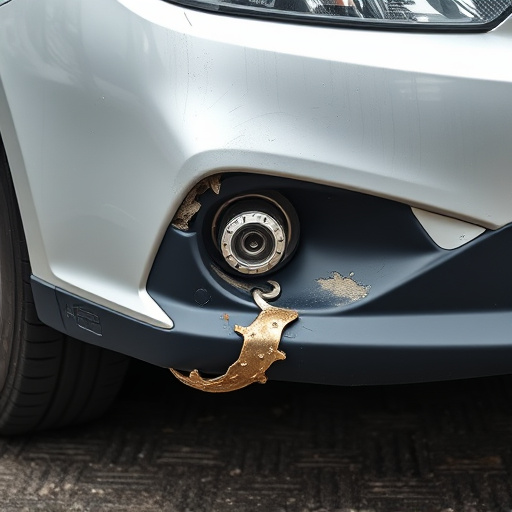 damaged car bumper