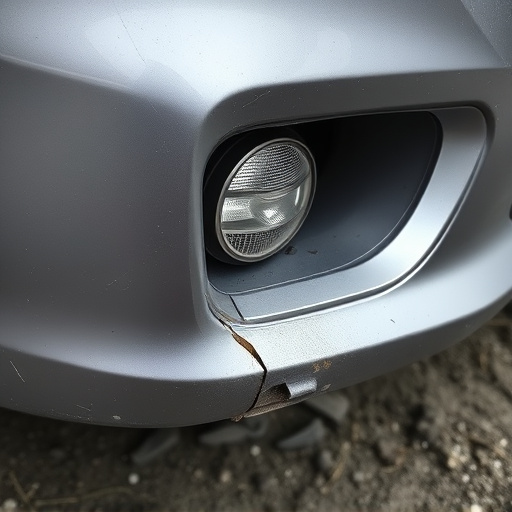 damaged car bumper