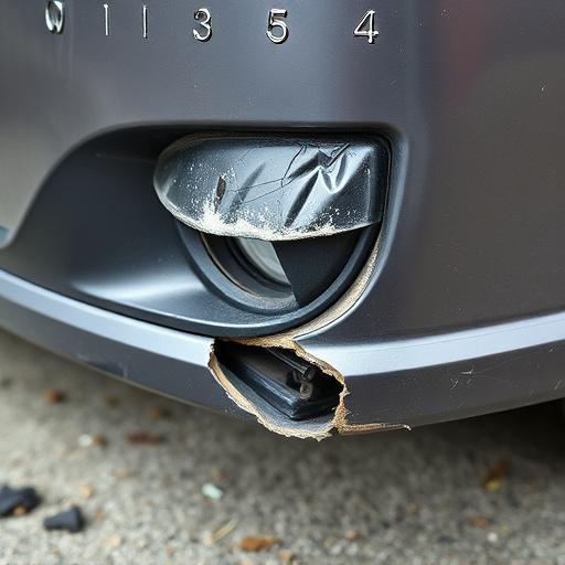 damaged car bumper