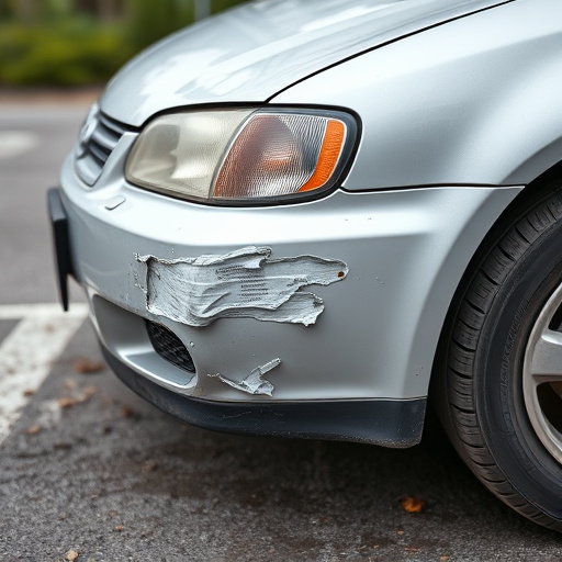 damaged car bumper