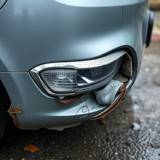 damaged car bumper