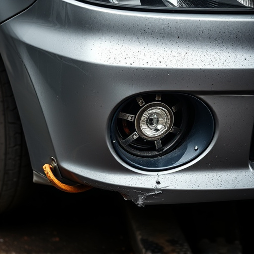 damaged car bumper