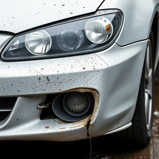 damaged car bumper