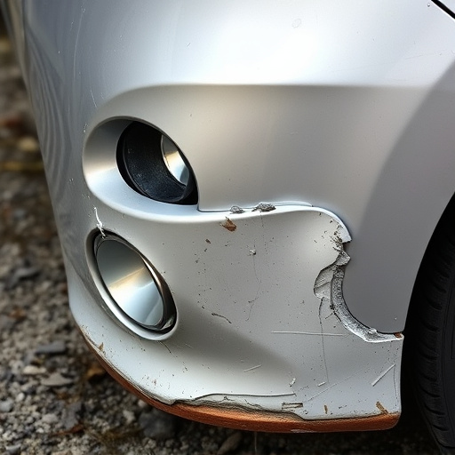 damaged car bumper