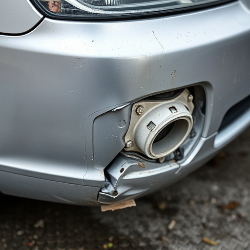 damaged car bumper