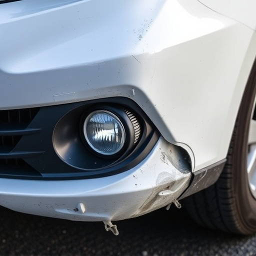 damaged car bumper